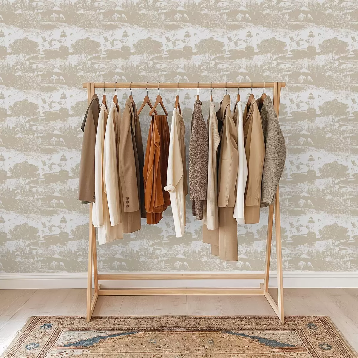 Позадина Сцена са светиоником, дрвећем и кућама у Сијени a00739