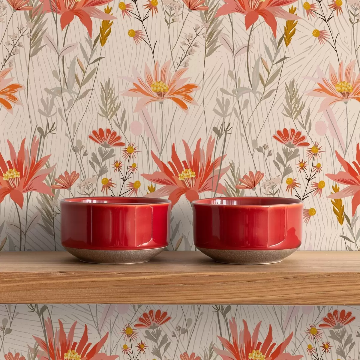 Позадина Дивље цвеће у топлим тоновима на беж позадини a00751