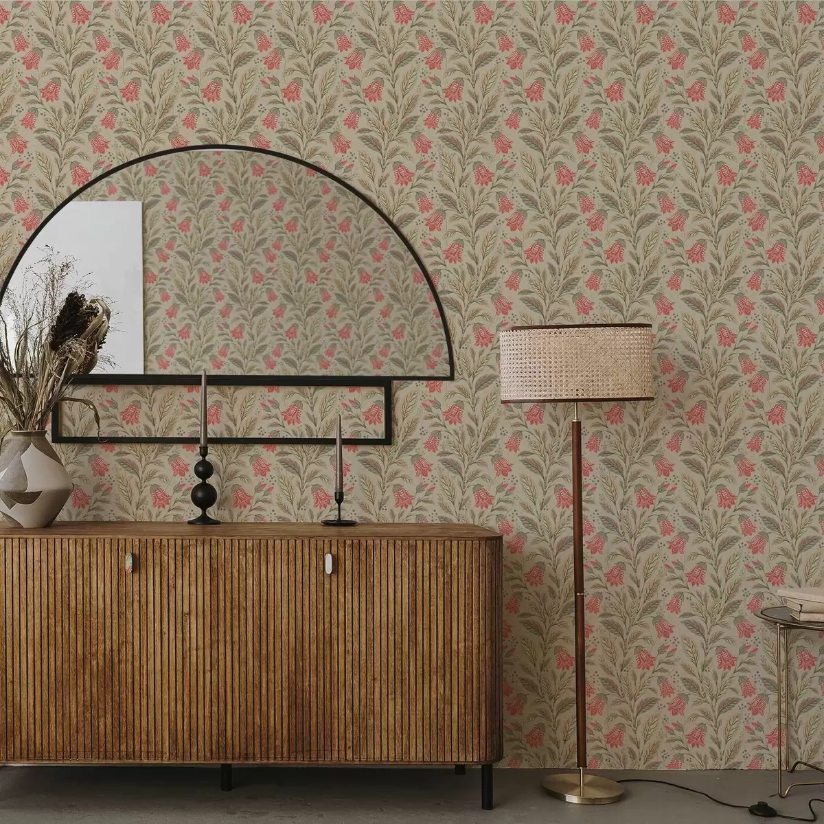 Позадина Мали цветови са звончићима у ружичасто-зеленој палети a00760