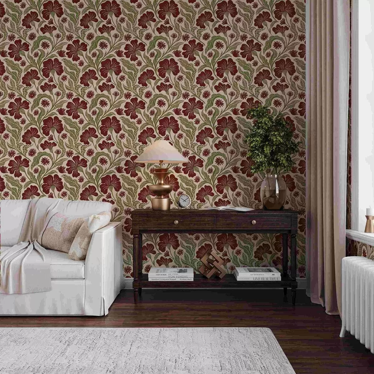 Позадина Бордо цвеће са зеленим листовима на светлој позадини a00761