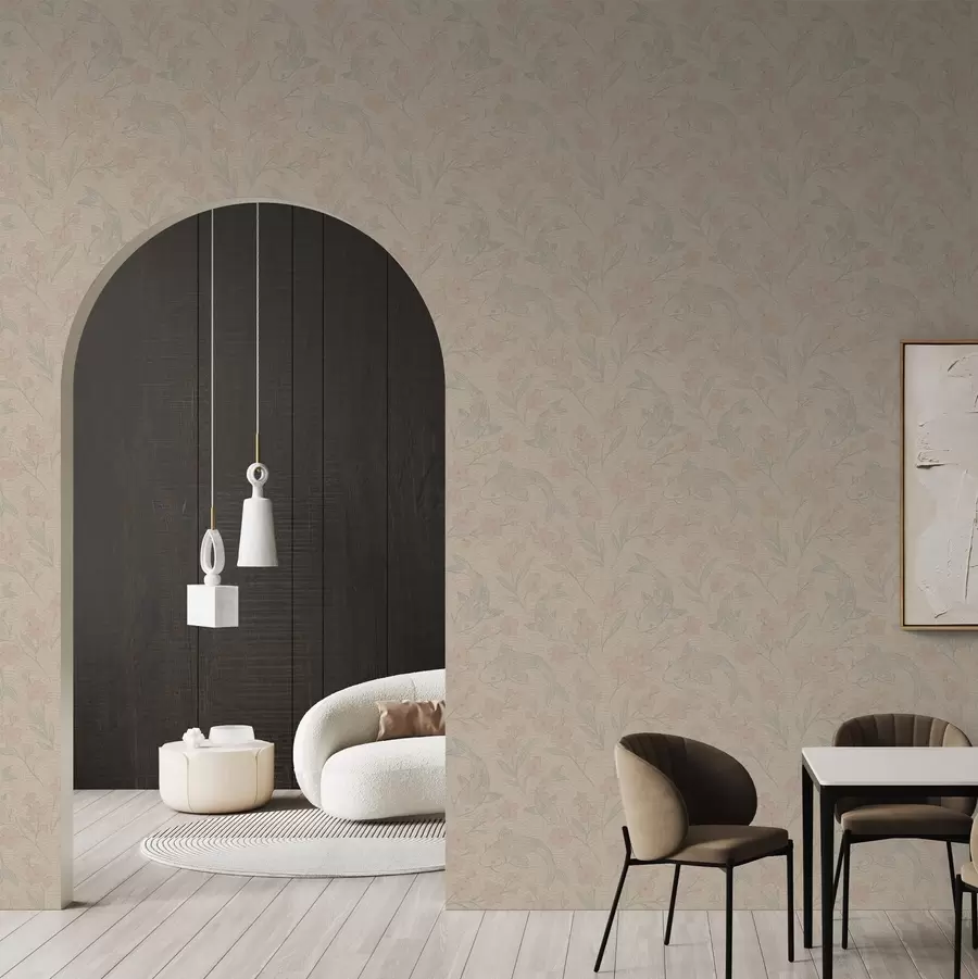 wall murals Шарани међу цвећем у нежним беж-ружичастим нијансама a00766