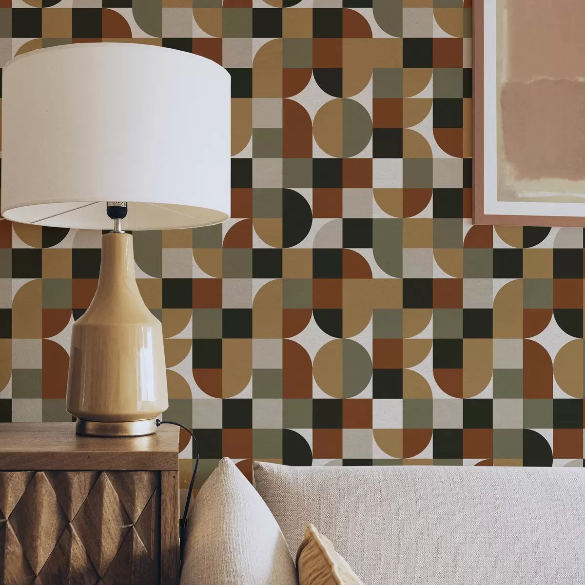 Позадина Модуларна геометрија у топлим земљаним тоновима a00770