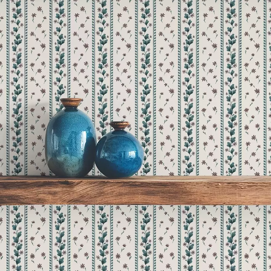 wall murals Вертикалне цветне пруге у плаво-смеђим тоновима a00811