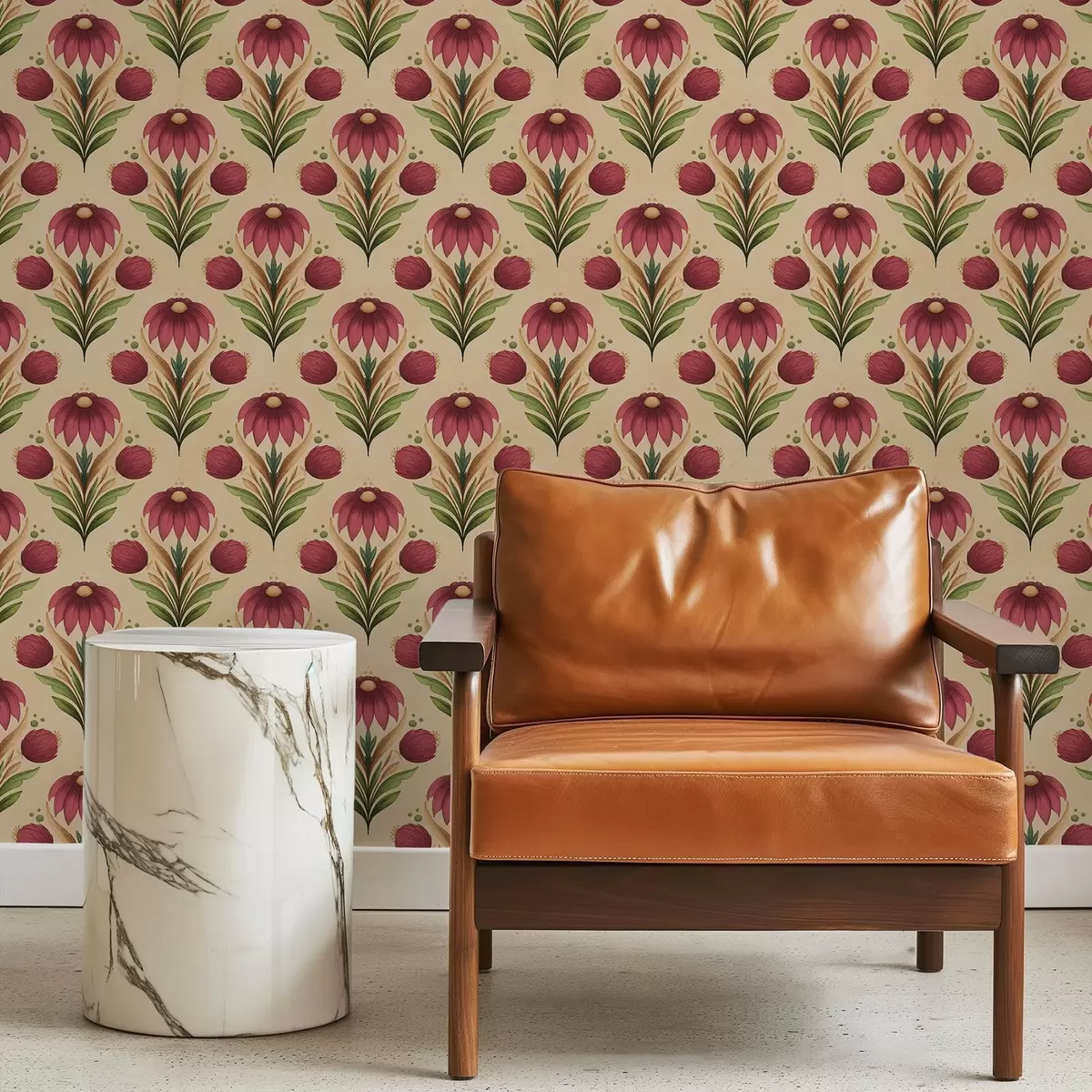 Позадина Симетрични цветни орнамент на топлој беж позадини a00812v6