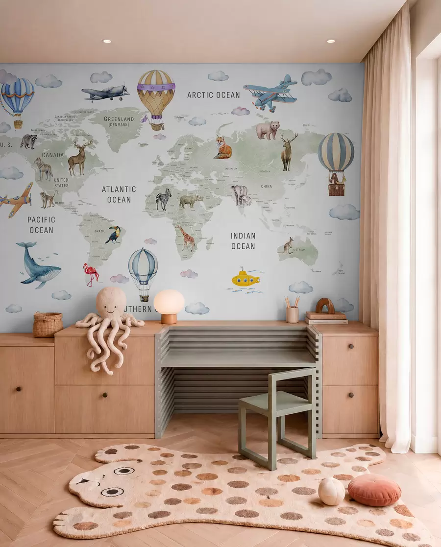 wall murals Zeleni atlas na engleskom c00001en