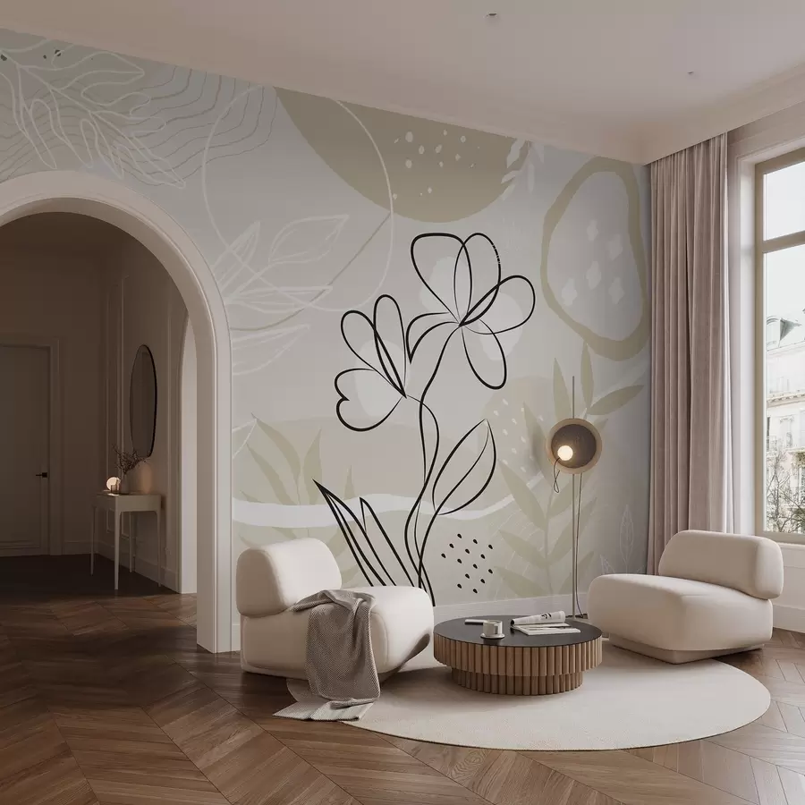 wall murals Апстракт са биљкама w04760
