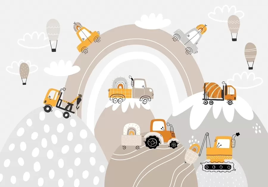 wall murals Дечји аутомобили, трактори w04765