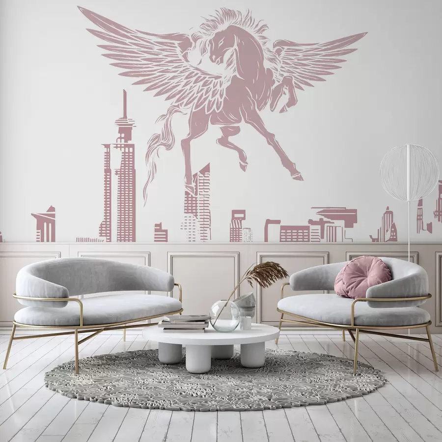 wall murals Пегаз изнад града w04777