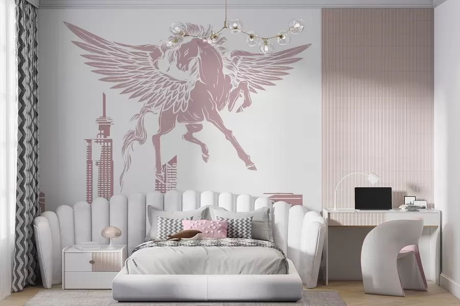 wall murals Пегаз изнад града w04777