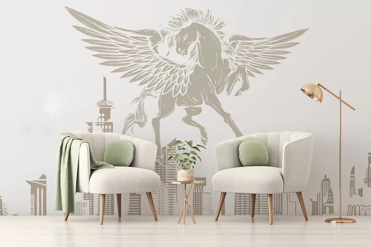 wall murals Пегаз изнад града w04777v1