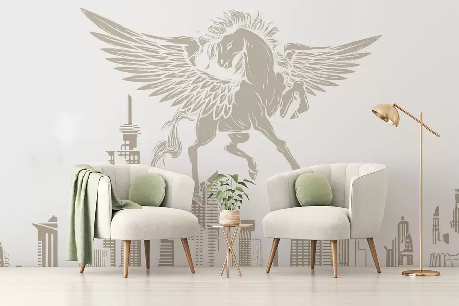 wall murals Пегаз изнад града w04777v1