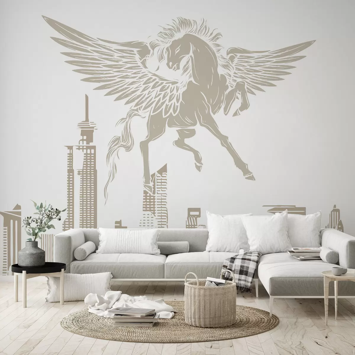 wall murals Пегаз изнад града w04777v1