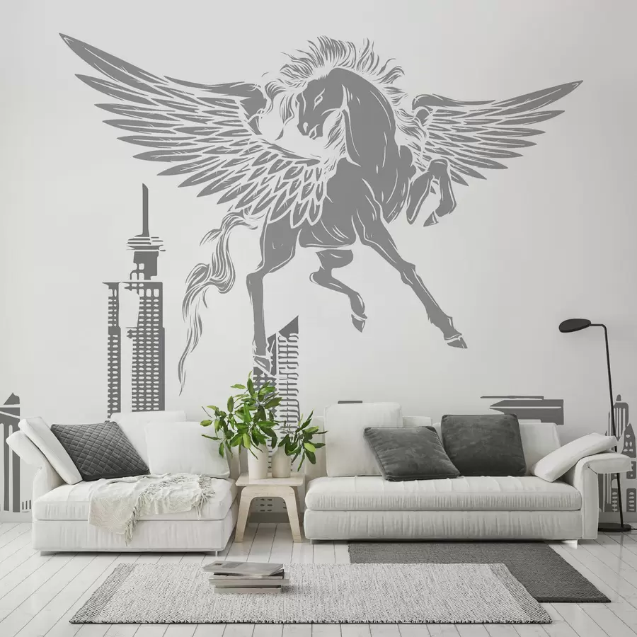 wall murals Пегаз изнад града w04777v2