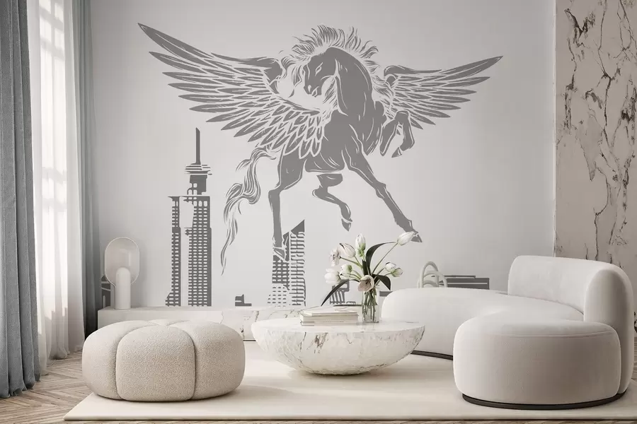 wall murals Пегаз изнад града w04777v2