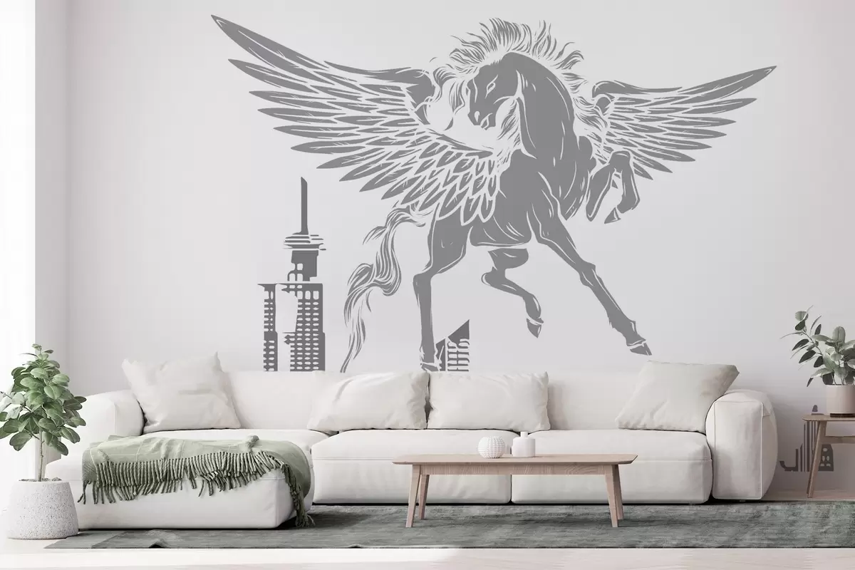 wall murals Пегаз изнад града w04777v2