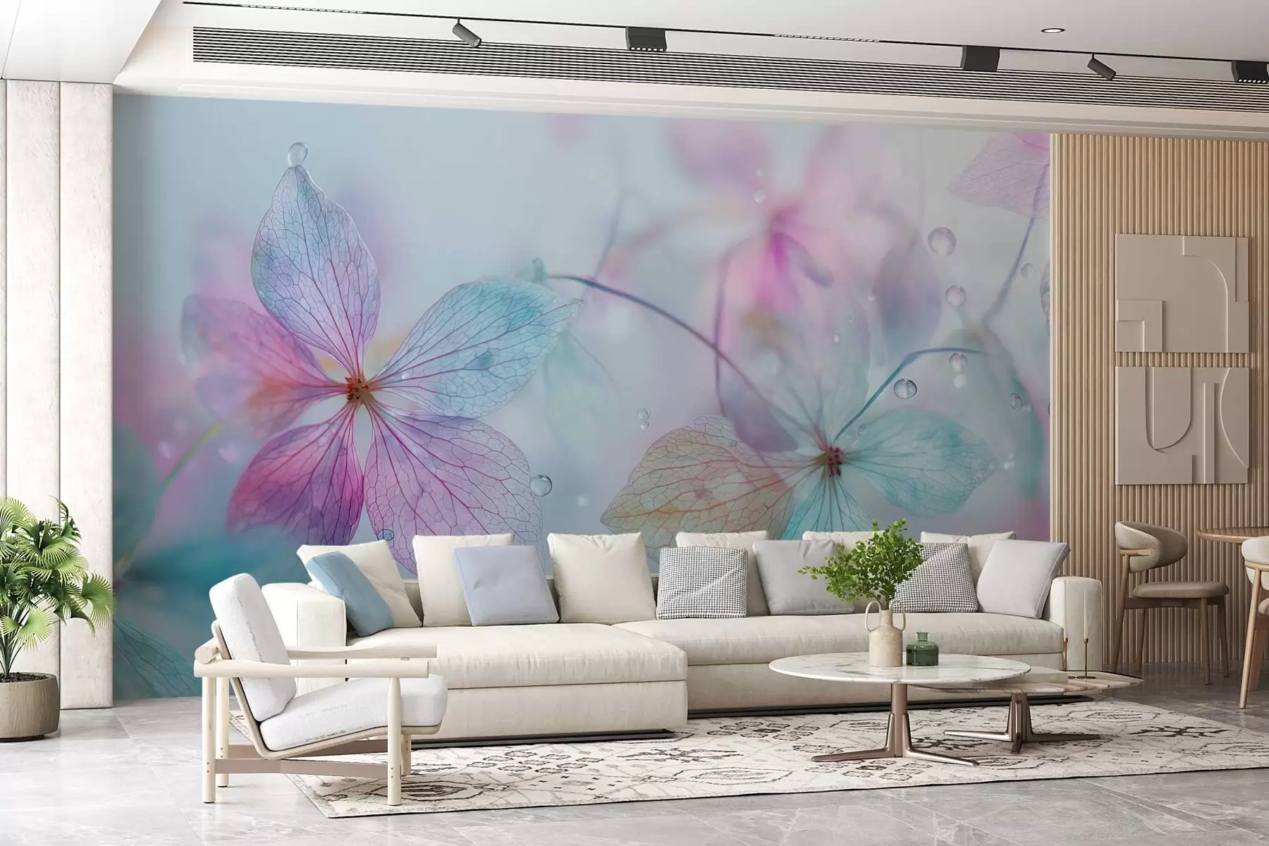 wall murals нежно цвеће са венама под водом w04809