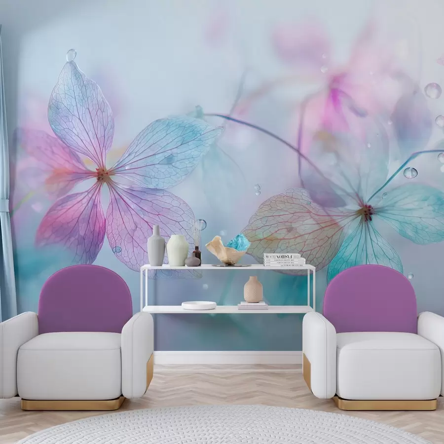 wall murals нежно цвеће са венама под водом w04809