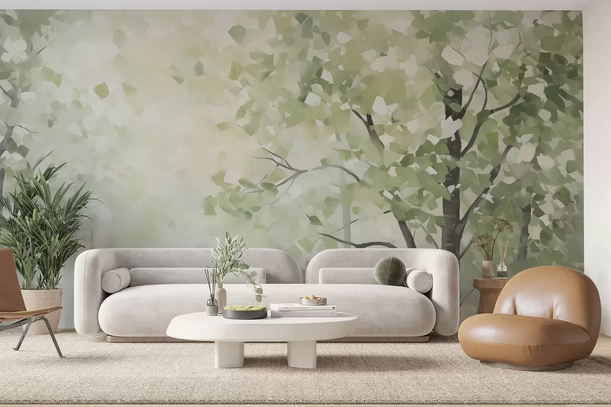 wall murals Апстрактно дрвеће имитација сликарства w04781
