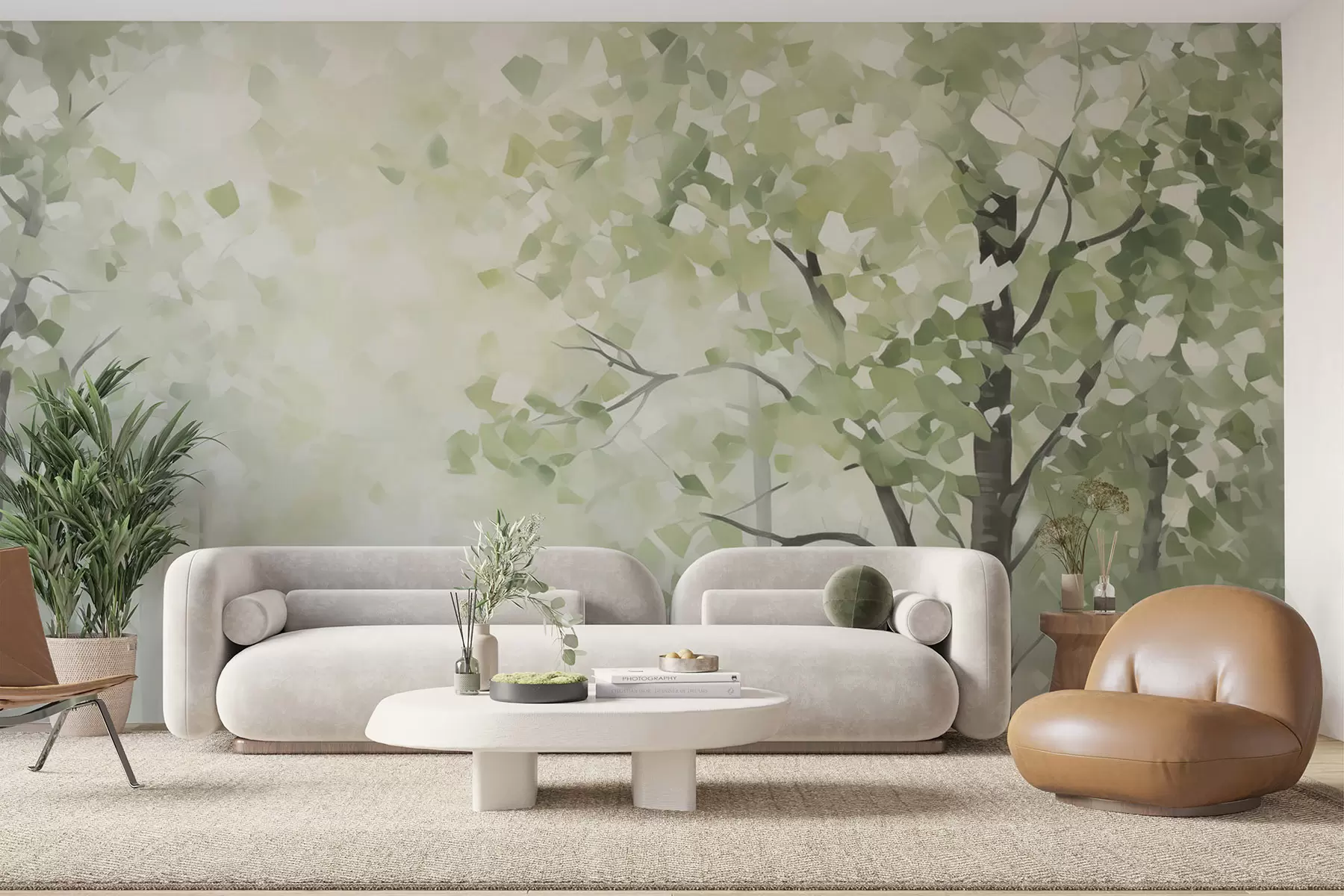 wall murals Апстрактно дрвеће имитација сликарства w04781
