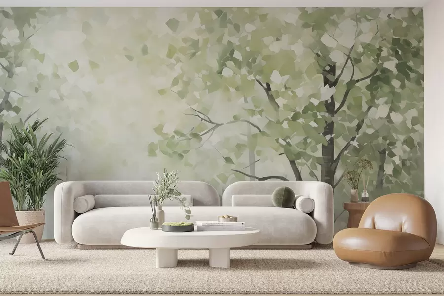 wall murals Апстрактно дрвеће имитација сликарства w04781