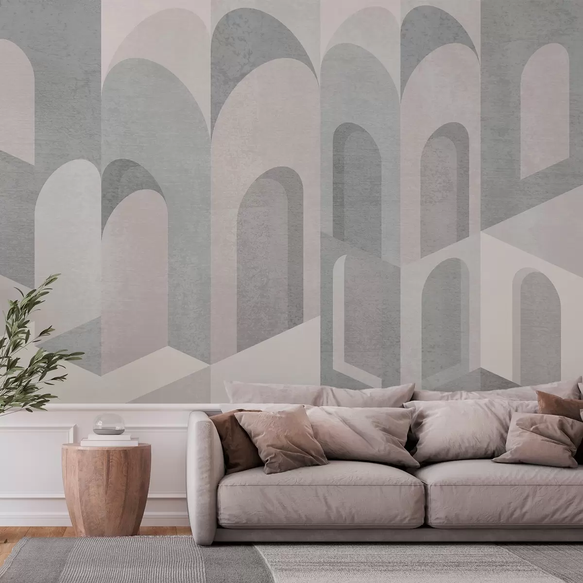 wall murals урбане метаморфозе лука у прашкасто сивим тоновима w04812