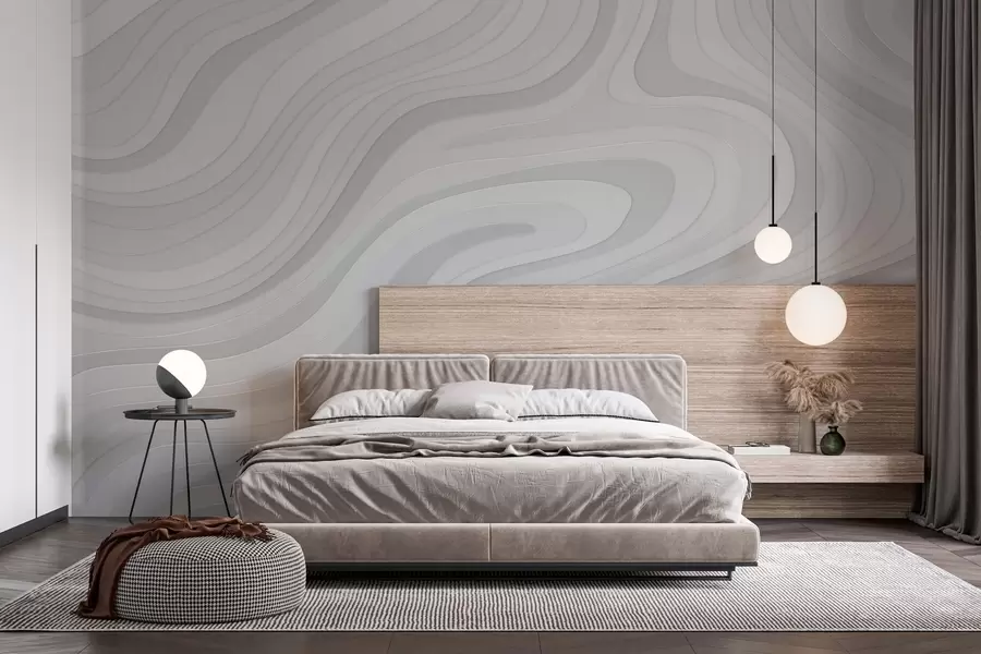 wall murals апстрактни таласи у сивим тоновима w04813v1