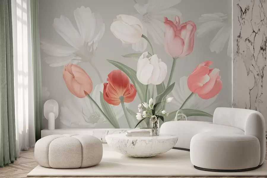 wall murals Букет цвећа са тулипанима w04784