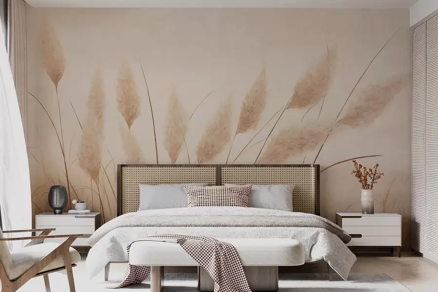 wall murals Мекана беж пампас трава на пољу w09324