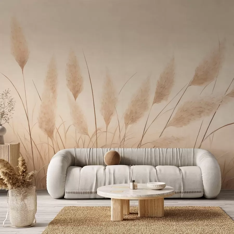 wall murals Мекана беж пампас трава на пољу w09324