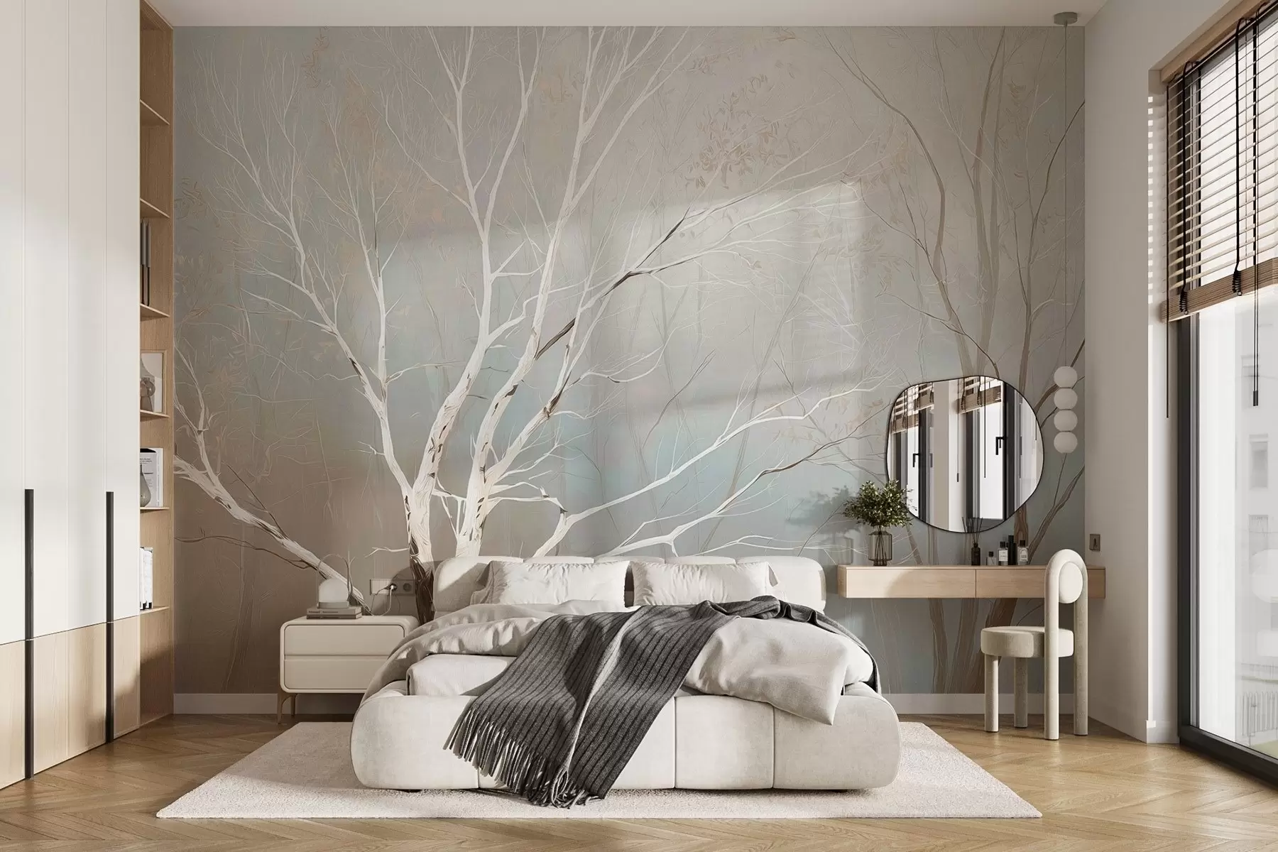 wall murals Лагане гране у јутарњој магли у пастелним тоновима w09447