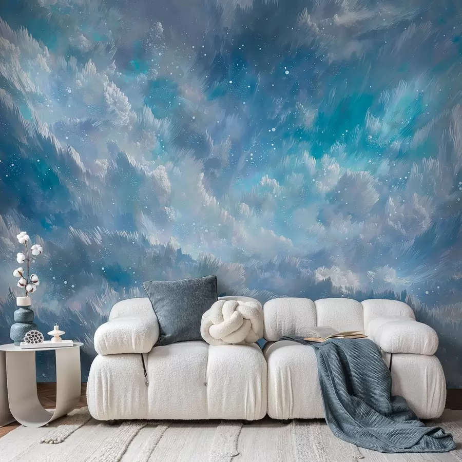 wall murals Небески апстрактни облаци у хладној пастелној палети w09459
