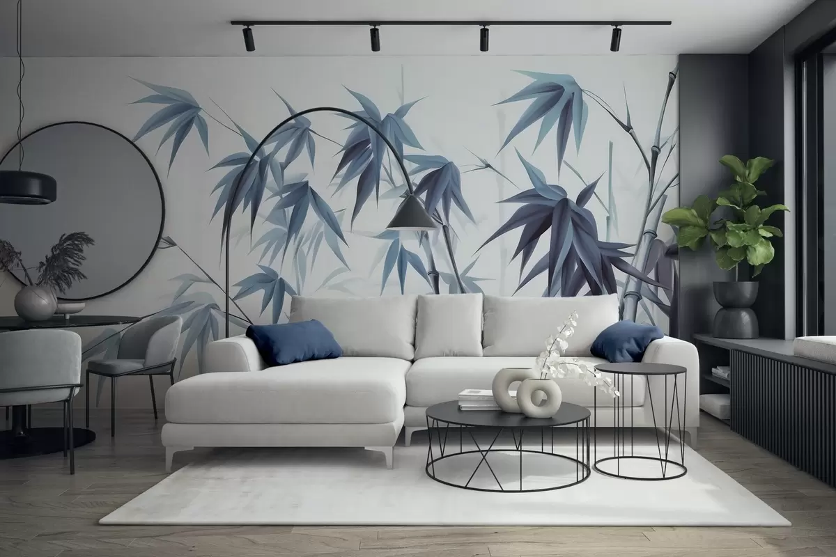 wall murals Бамбус на светлој акварелној позадини w04834v2