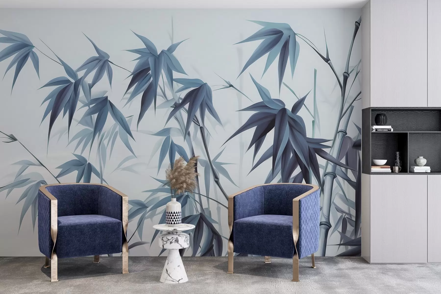 wall murals Бамбус на светлој акварелној позадини w04834v2