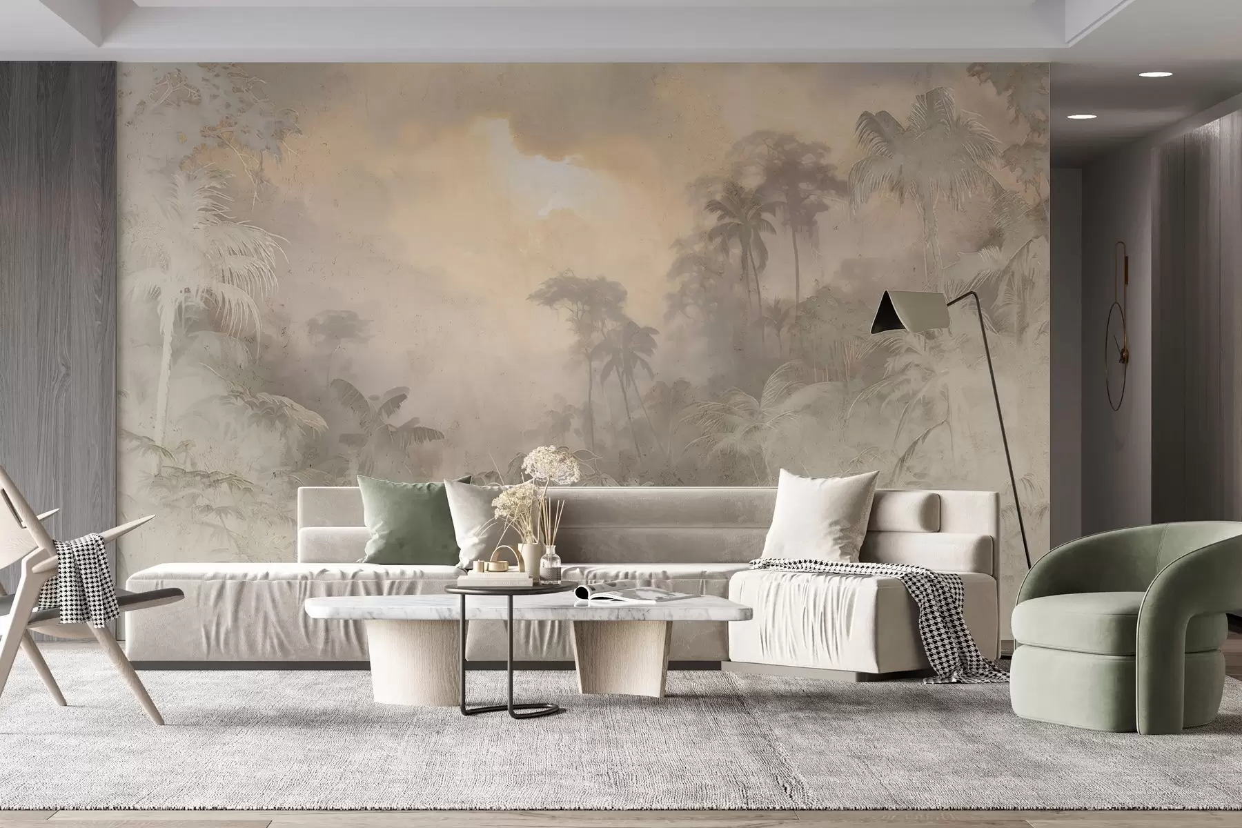 wall murals Стилизована џунгла на зиду w04839