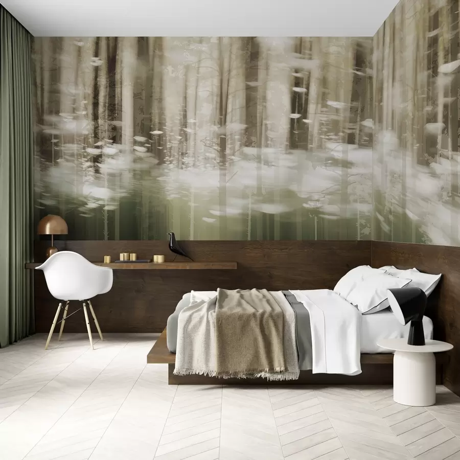 wall murals Стилизована стабла дрвећа у пастелним бојама w04844