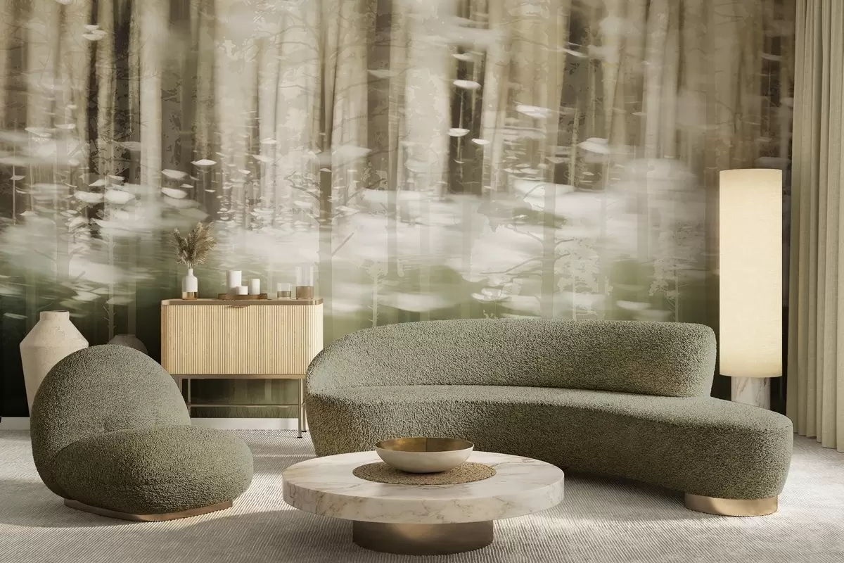 wall murals Стилизована стабла дрвећа у пастелним бојама w04844