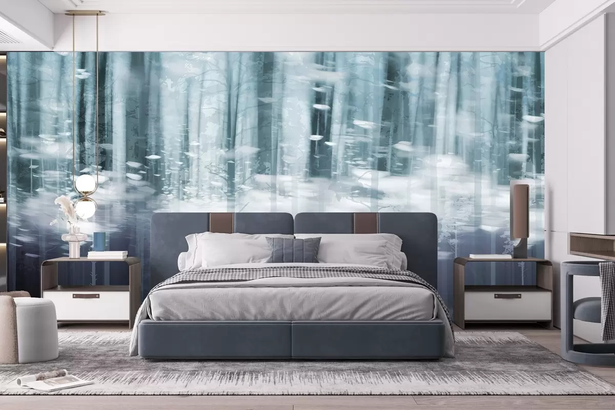wall murals Стилизована стабла дрвећа у пастелним бојама w04844v1