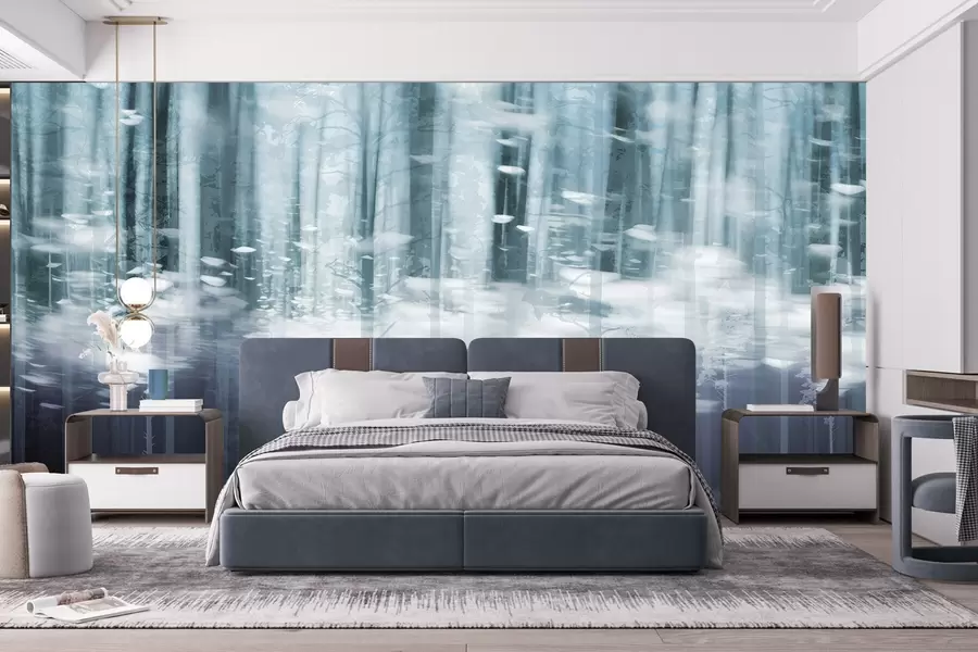 wall murals Стилизована стабла дрвећа у пастелним бојама w04844v1