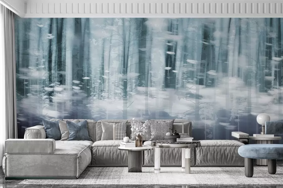 wall murals Стилизована стабла дрвећа у пастелним бојама w04844v1