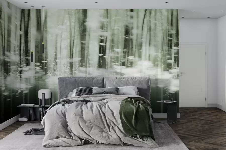wall murals Стилизована стабла дрвећа у пастелним бојама w04844v3