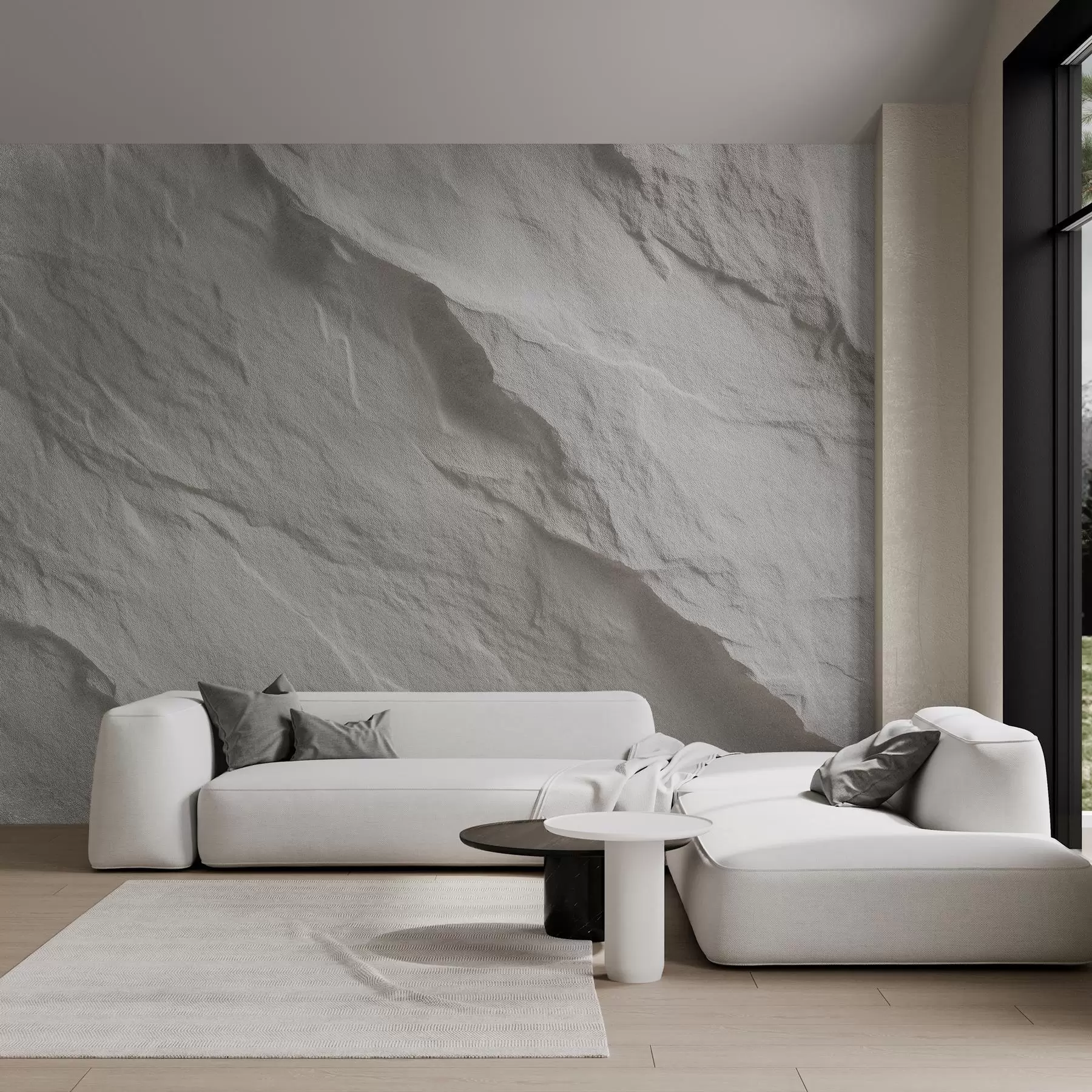 wall murals имитација белог камена у дизајну ентеријера w04818