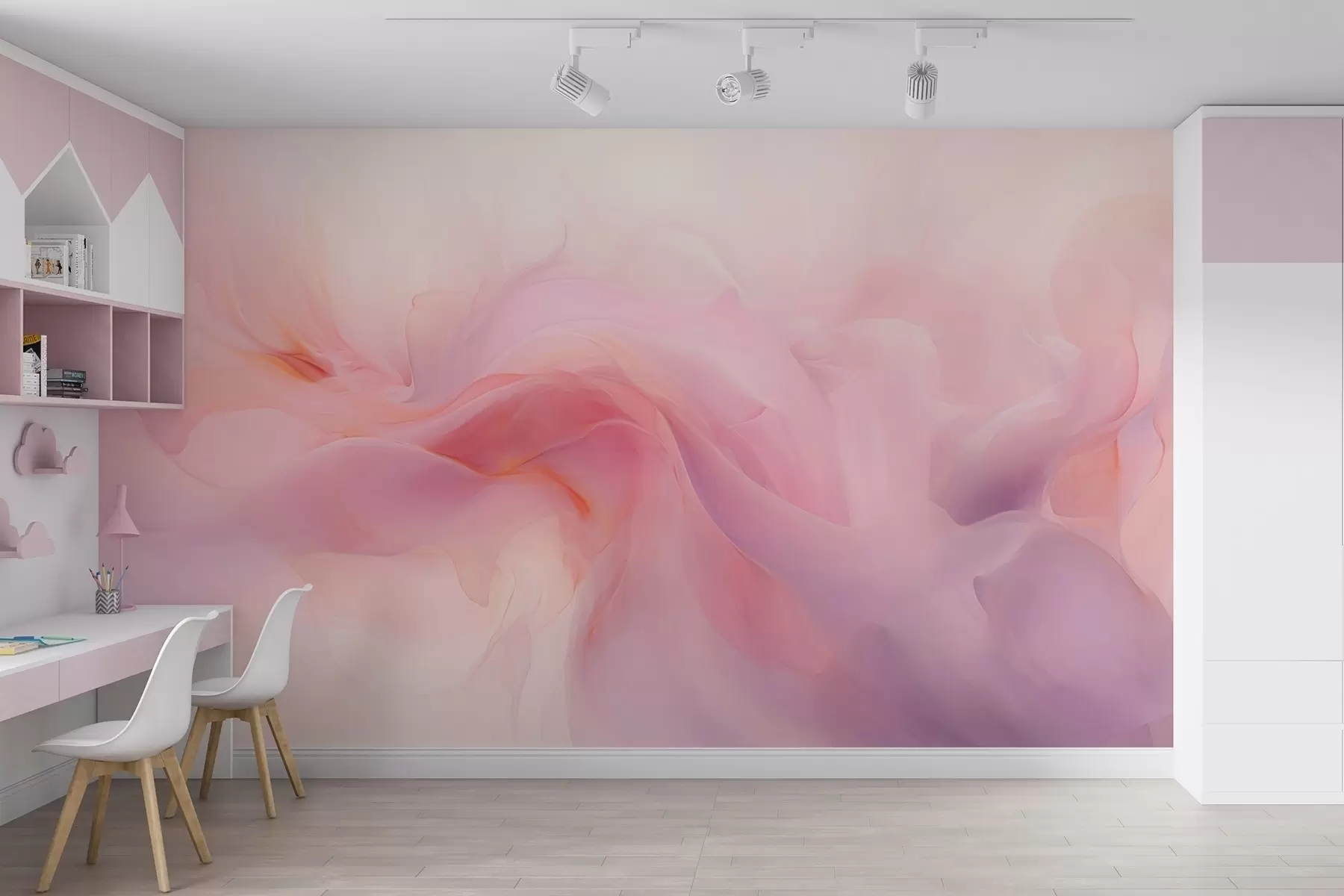 wall murals Сањива апстрактна ружичаста и љубичаста композиција w09523