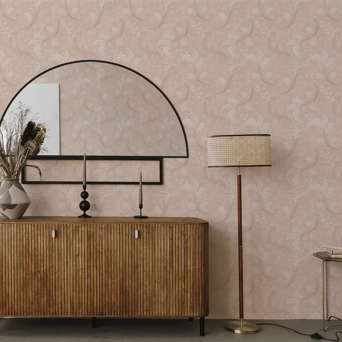 Позадина Акантови свици на топлом беж тлу a00772