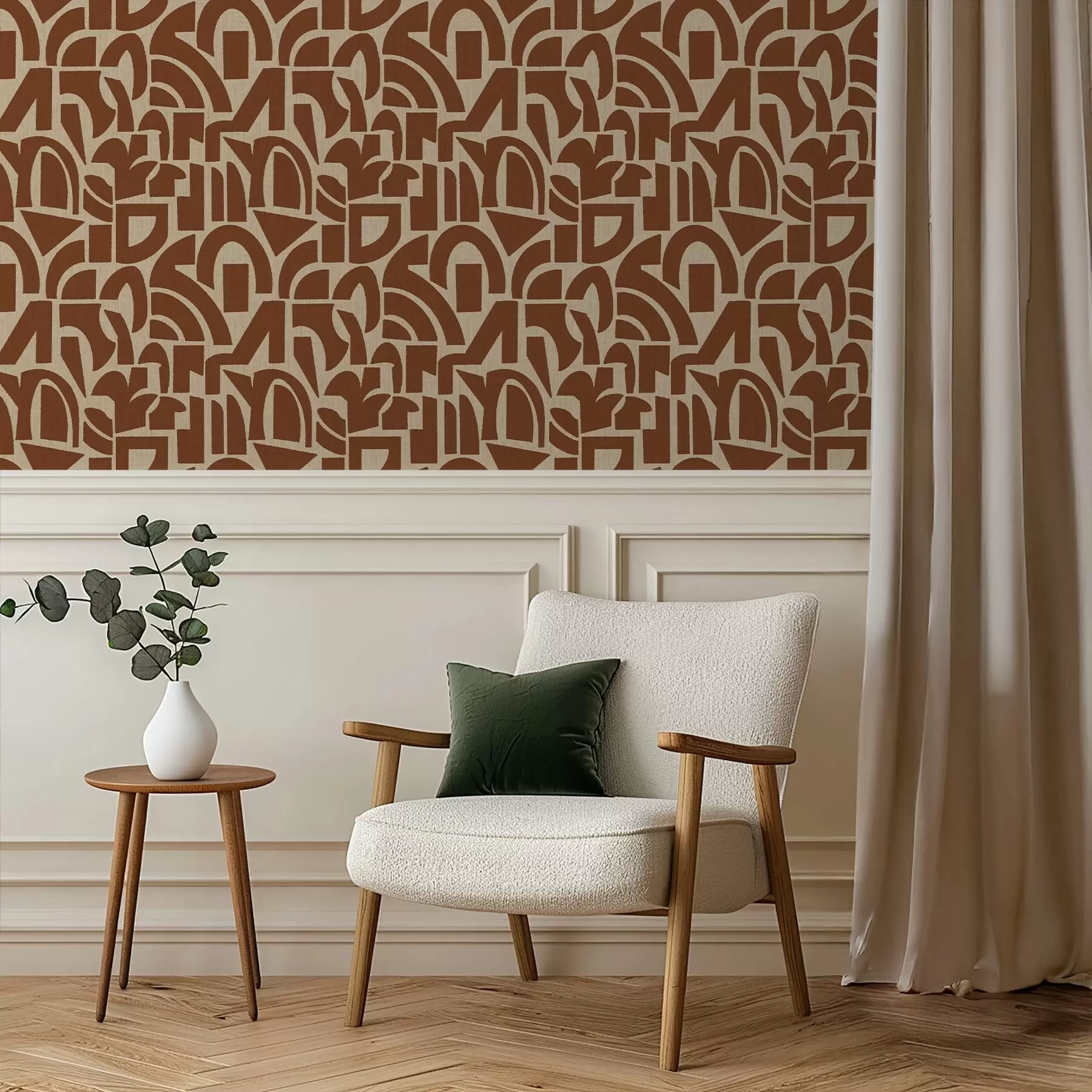 wall murals Геометријски облици од теракоте на платну a00774