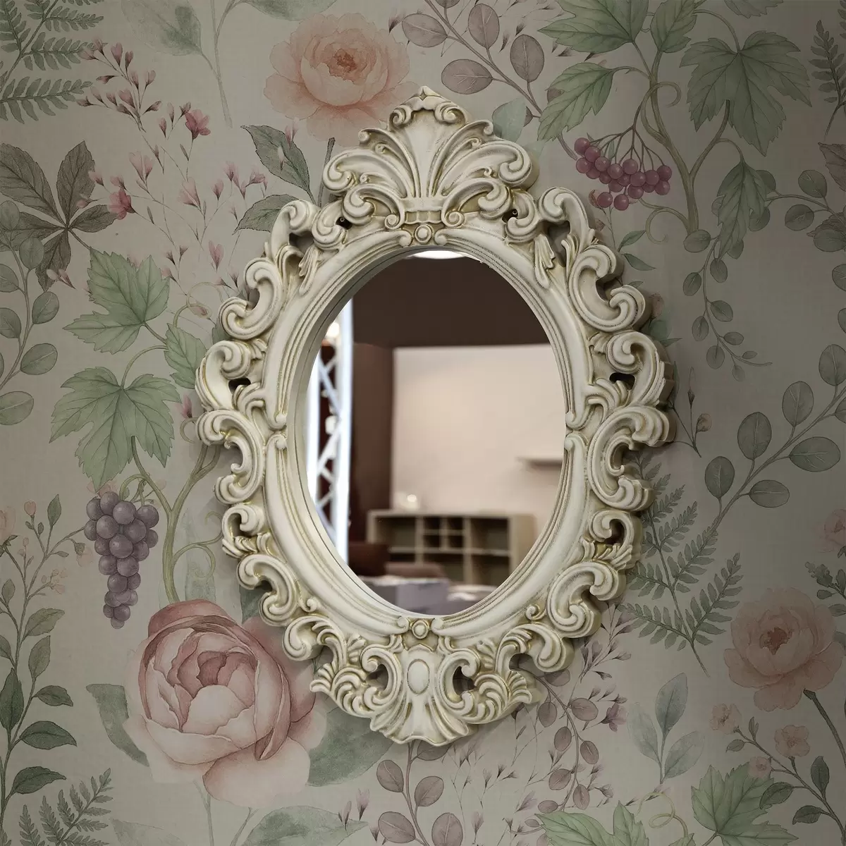 Позадина Пастелна башта са ружама, папратима и грожђем a00867