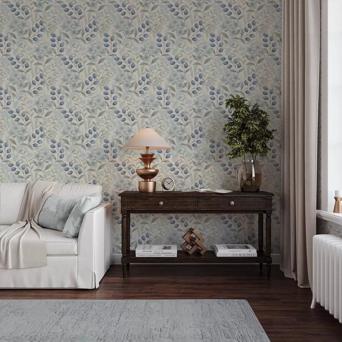 Позадина Боровнице и светло цвеће на слоновачи a00872