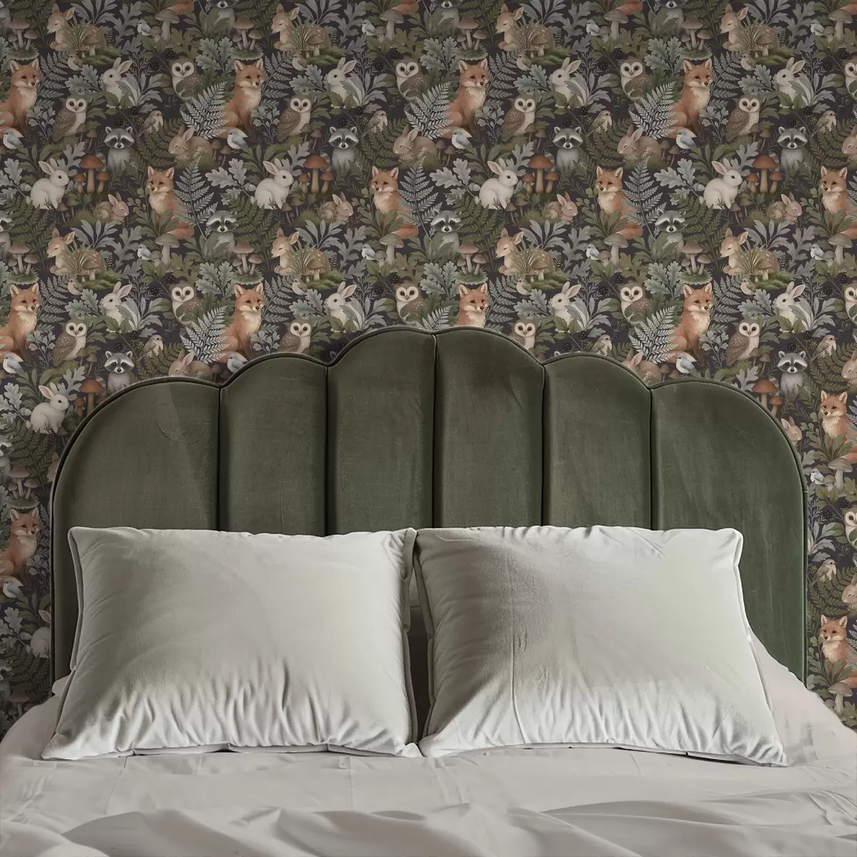 Позадина Шумске животиње и папрати на дубоком угљу a00880