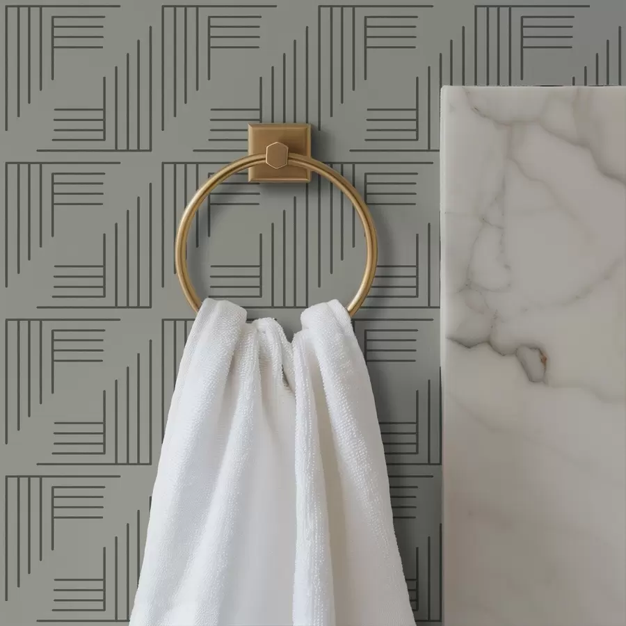 wall murals Линеарни угаони блокови који формирају квадрате на топло сивој боји a00907