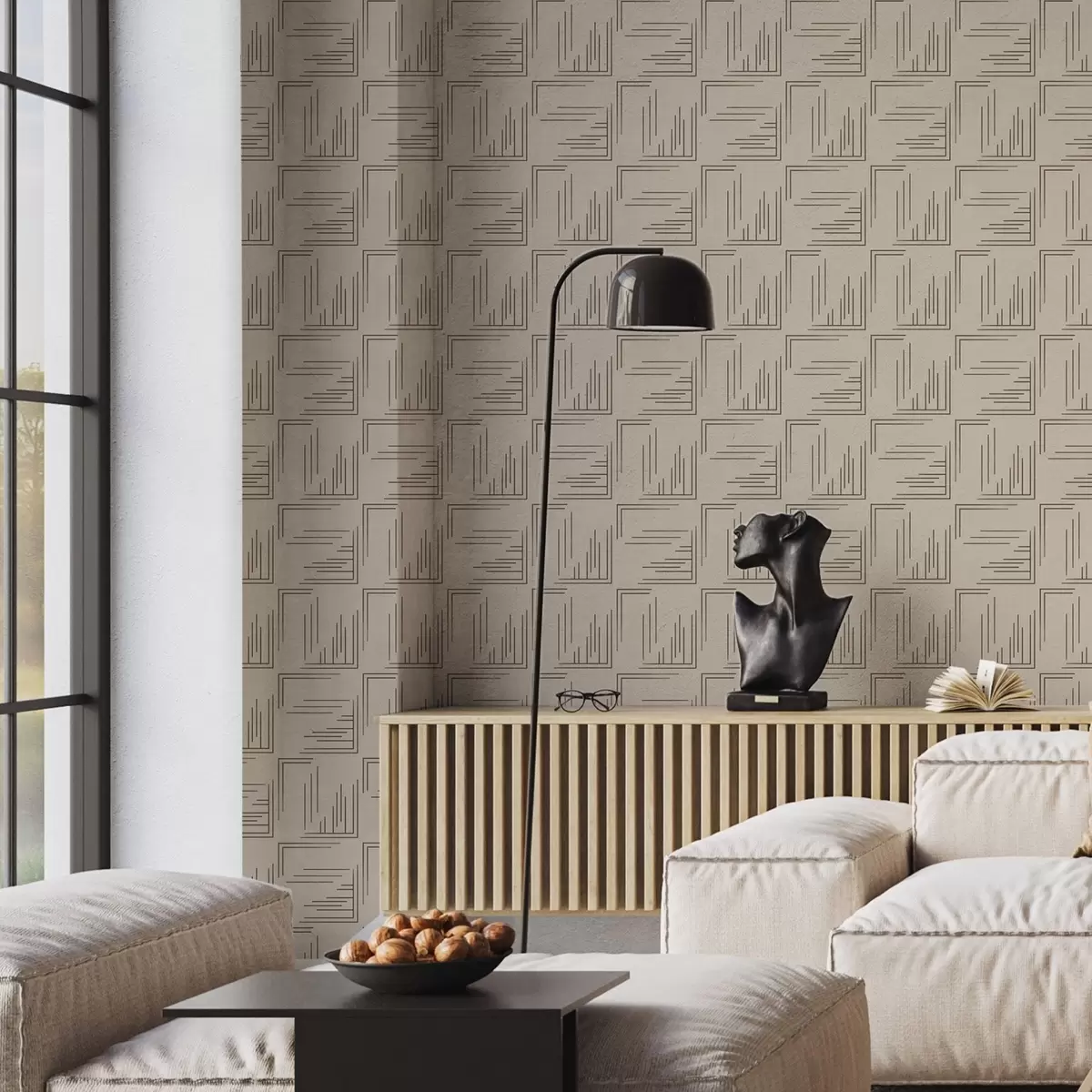 Позадина Велики какао угаони квадрати са различитим линијским испуњењима, песак a00913