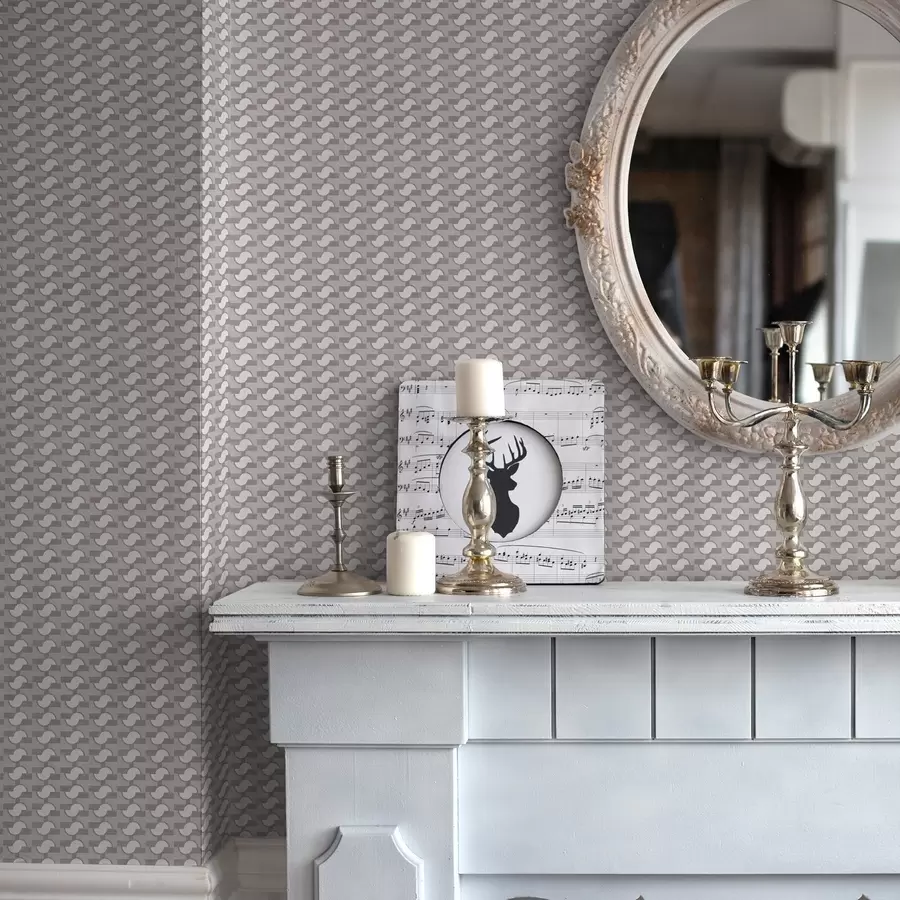 wall murals Модуларне плочице боје љубичасте боје са повезаним полукруговима a00915